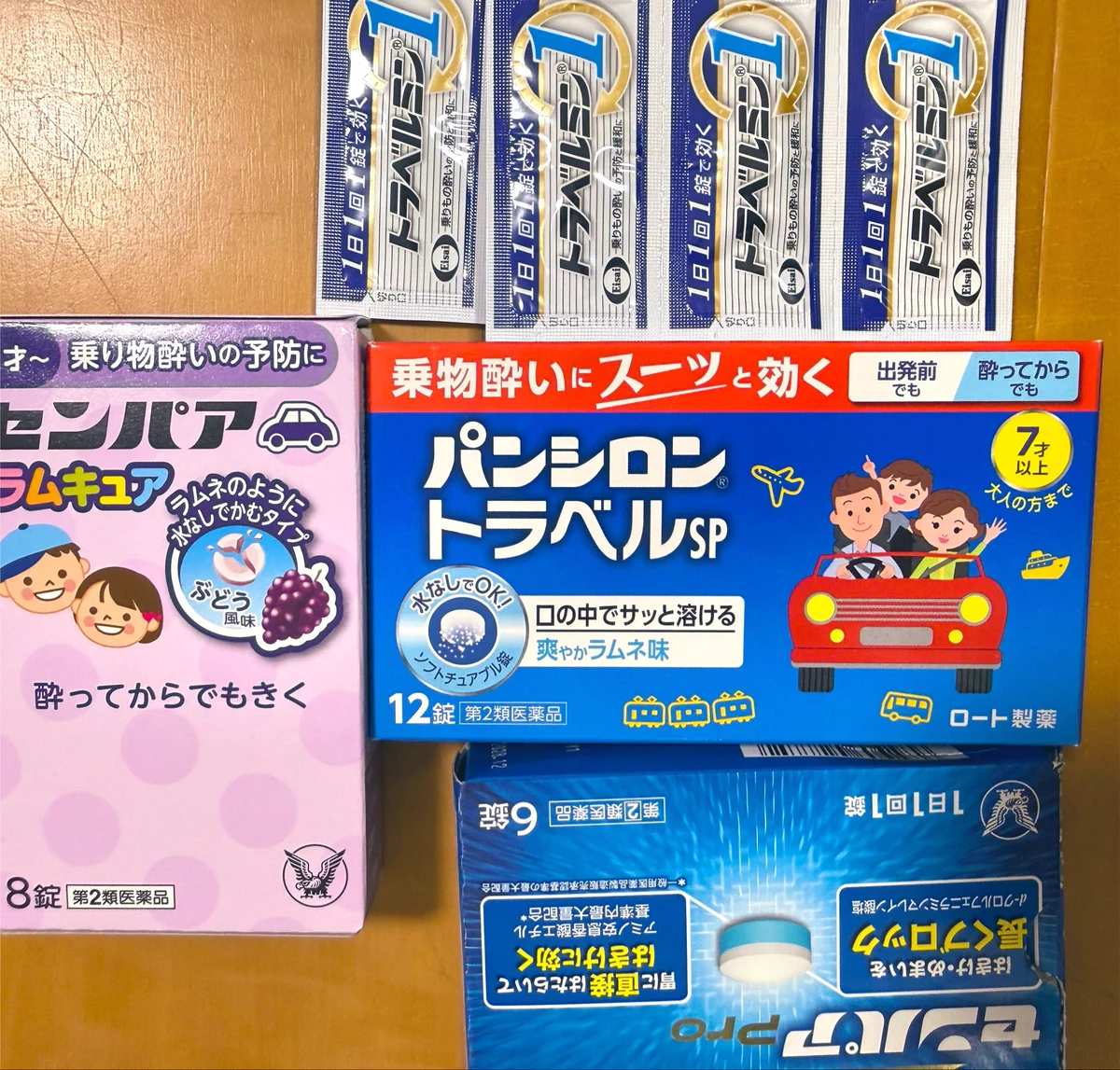 船以外の移動にも備えた酔い止め