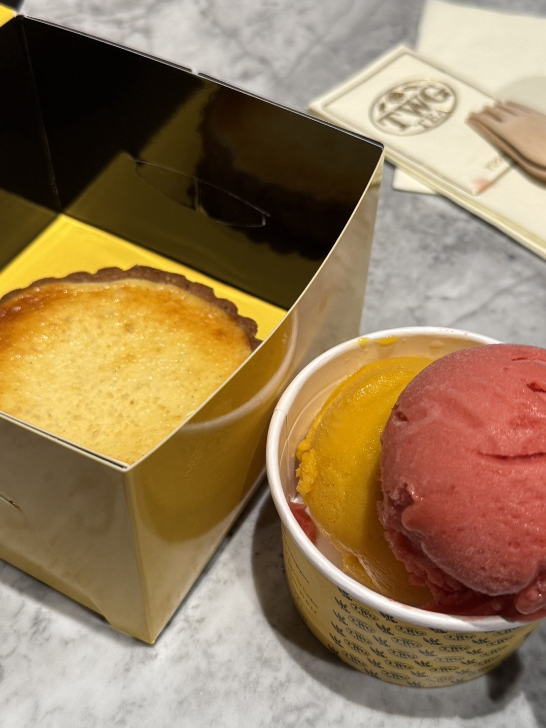 TWG Teaで買ったジェラートとチーズケーキ💕
