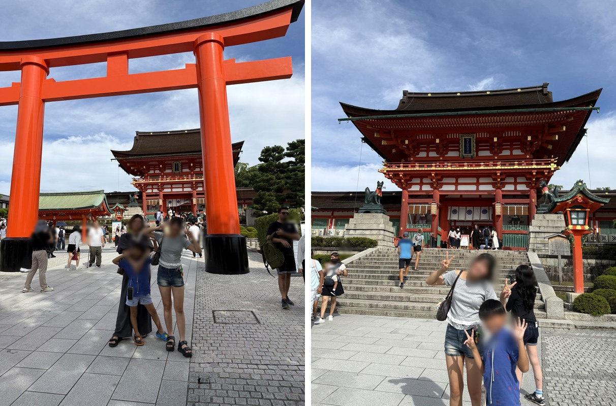 伏見稲荷大社へ。大きな鳥居と楼門、立派でした!