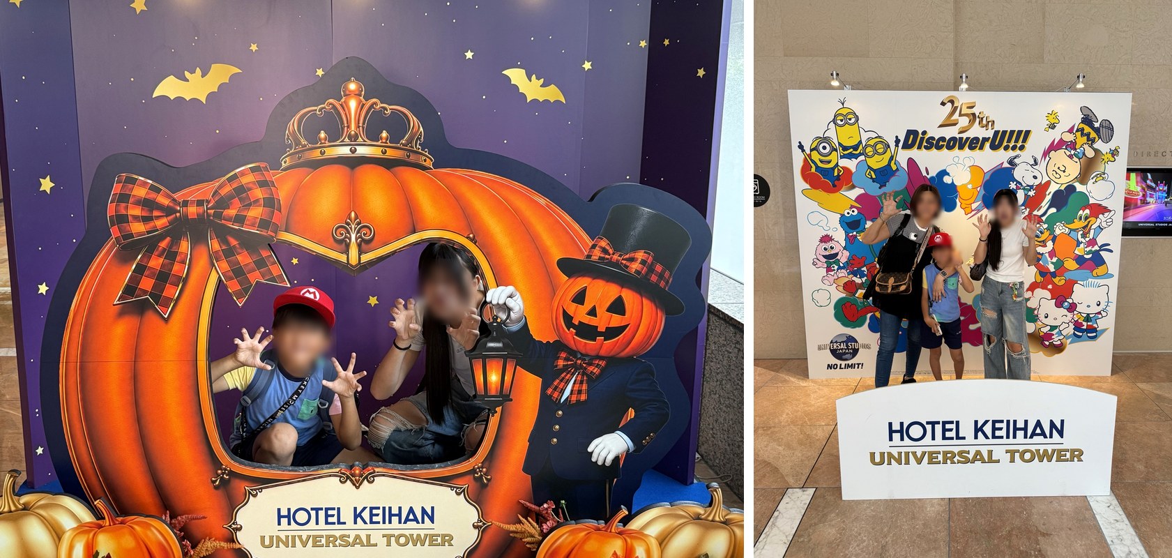 ホテルのフォトスポットで。もうハロウィン気分🎃